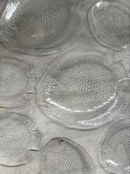 Vintage arcoroc glazen visschalen set van 8 - 33 cm & 44 cm, Ophalen of Verzenden, Zo goed als nieuw, Rond, Glas