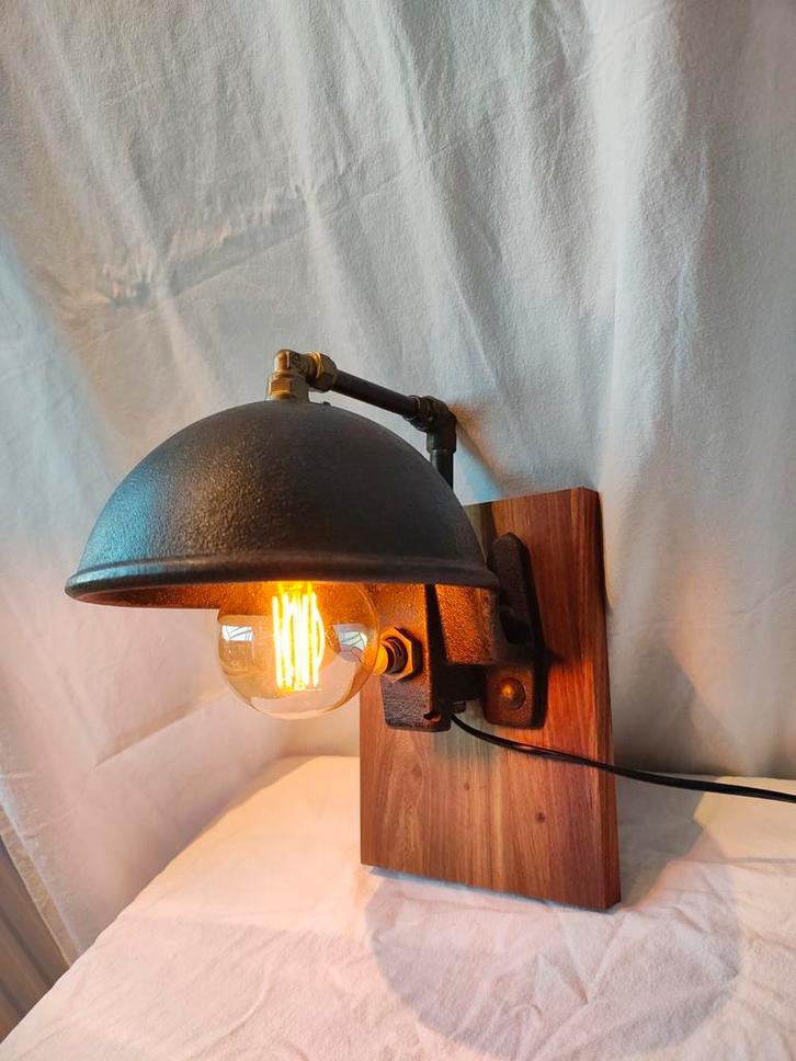 Industriële Wandlamp model Barn!, Huis en Inrichting, Lampen | Wandlampen, Nieuw, Hout, Metaal, Ophalen