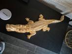 Gouden Croco met Diamanten - Blikvanger!, Tuin en Terras, Tuinbeelden, Ophalen of Verzenden, Zo goed als nieuw, Kunststof, Dierenbeeld