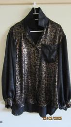 Fierce & Fabulous – Panterprint Blouse met Glans / Maat L/XL, Ophalen of Verzenden, Zo goed als nieuw, Maat 42/44 (L), Zwart