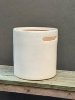 Grote witte bloempot met handige handgrepen, Tuin en Terras, Bloempotten, Ophalen, Kunststof, Rond, Zo goed als nieuw