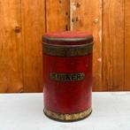 Pot bus suiker rood hoogte 17,5 cm origineel deksel, Ophalen of Verzenden