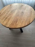Ronde eettafel van mangohout, Ophalen, 100 tot 150 cm, Rond, Zo goed als nieuw