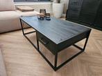 Salontafel Mangohout Zwart 120x65cm met lade, Ophalen, 100 tot 150 cm, 50 tot 100 cm, Zo goed als nieuw