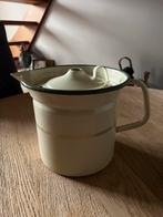 Antieke Emaille Melkkan Groen Beige, Antiek en Kunst, Antiek | Emaille, Ophalen