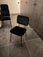 Zwart velvet eetkamerstoel 4x, Huis en Inrichting, Stoelen, Ophalen of Verzenden, Zo goed als nieuw, Zwart, Vier