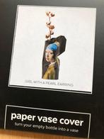 Papieren vaas, Meisje met de parel, Vermeer, nieuw, Overige kleuren, Ophalen of Verzenden, Minder dan 50 cm, Glas