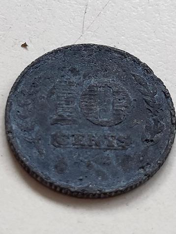 Munt Nederland 10 cents 1942 zink oorlogsgeld  beschikbaar voor biedingen