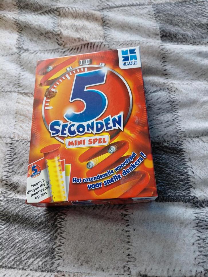 5 Seconden Mini Spel - Razendsnel Woordspel!, Hobby en Vrije tijd, Gezelschapsspellen | Bordspellen, Gebruikt, Drie of vier spelers