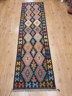 Handgeweven oosterse wollen kelim loper 290x79, Info@SlatsAntiek.nl, Vof Slats Antiek, Rechthoekig, Herenstraat 31 leiden