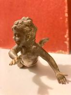 Antieke Vergulde Bronzen Cherubijn/Cupido - 12de-19de Eeuw, Antiek en Kunst, Ophalen of Verzenden