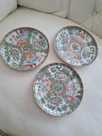 3 familie rose Chinees borden antiek, Antiek en Kunst, Ophalen of Verzenden