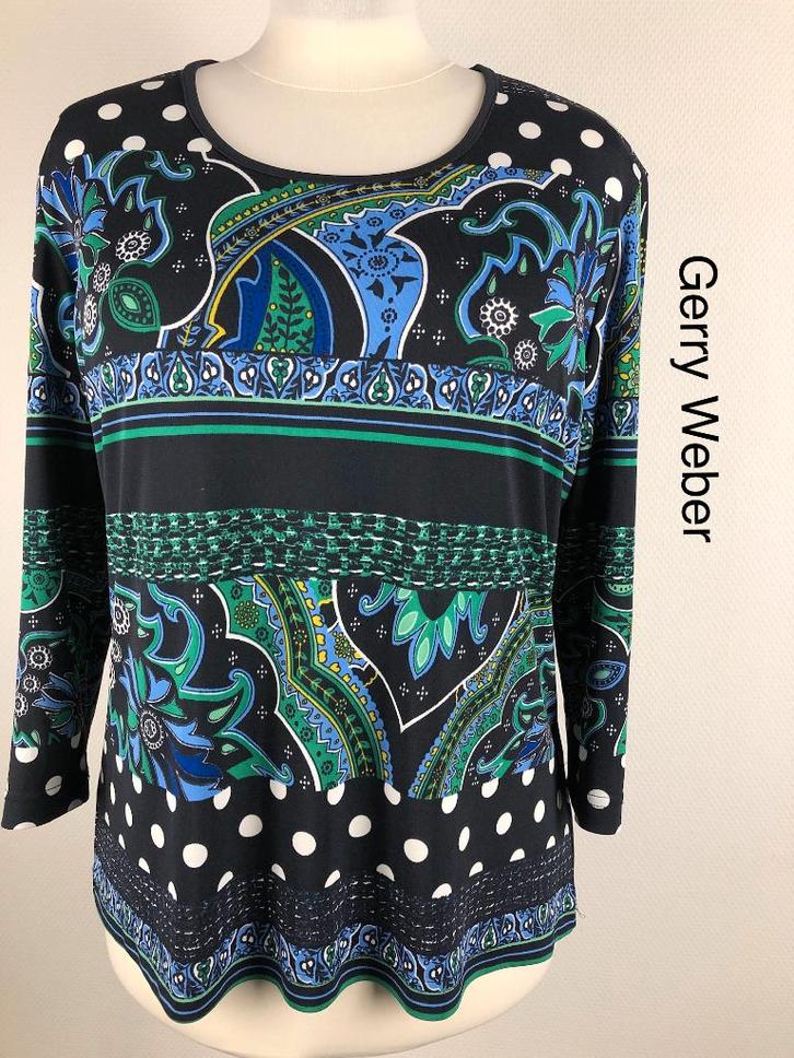 Gerry Weber Longsleeve  (mt: 42) GL/7951, Kleding | Dames, Blouses en Tunieken, Zo goed als nieuw, Maat 42/44 (L), Blauw, Ophalen of Verzenden