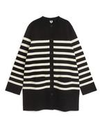 Arket gestreepte cardigan - Maat M, Maat 38/40 (M), Zwart, Ophalen of Verzenden, Zo goed als nieuw