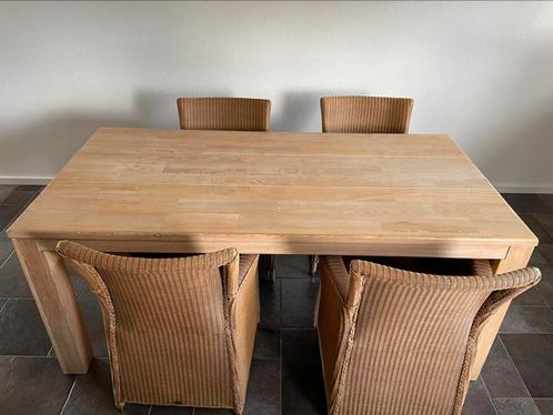Eettafel met stoelen, Huis en Inrichting, Complete eetkamers, Zo goed als nieuw, 4 tot 6 stoelen, Ophalen