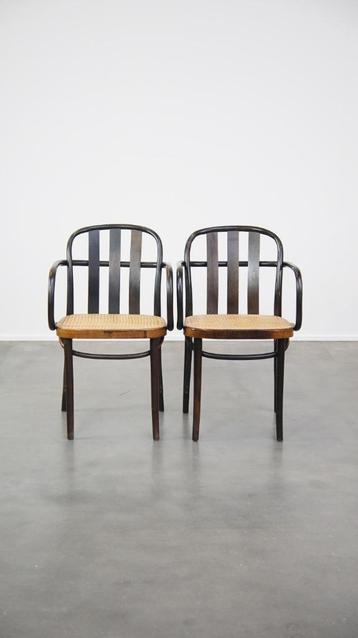 Set van 2 vintage houten design eetkamer/ bistro stoelen beschikbaar voor biedingen