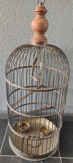 Antieke vogelkooi messing of koper rond, Ophalen, Gebruikt, Overige materialen, Vogelkooi