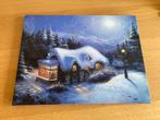 Canvas kerst schilderij met verlichting van de intratuin, Diversen, Kerst, Ophalen of Verzenden, Zo goed als nieuw