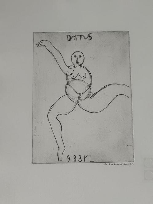 Reinier Lucassen Ets uit 1983 ingelijst, Antiek en Kunst, Kunst | Litho's en Zeefdrukken, Ophalen