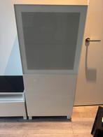 Witte kast met melkglas deur - weinig gebruikt!, Ophalen, Kunststof, 100 tot 150 cm, 50 tot 100 cm