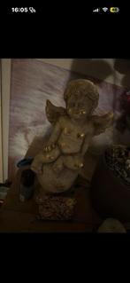 Twee schattige engelbeeldjes, Ophalen of Verzenden, Gebruikt, Beton, Engelenbeeld