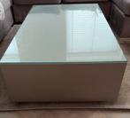 Eric Kuster salontafel taupe met glasplaat, Huis en Inrichting, Tafels | Salontafels, Ophalen, 100 tot 150 cm, 50 tot 100 cm, Zo goed als nieuw