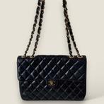 Chanel vintage jumbo zwart lamsleer authentiek, Overige merken, Gebruikt, Zwart, Ophalen of Verzenden