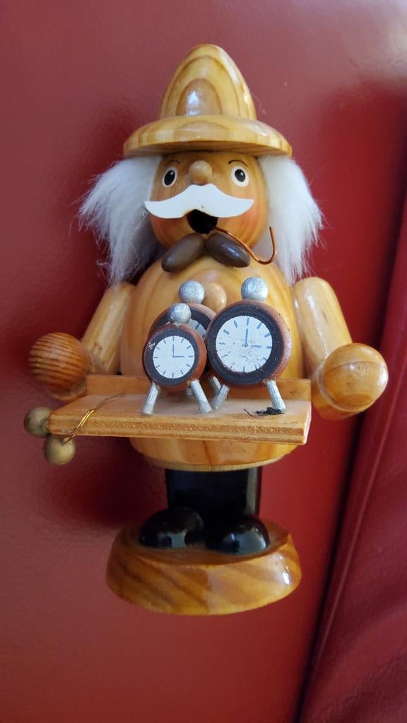 Oud retro Ertsgebergte houten klokken Rookmannetje Duitsland, Ophalen of Verzenden