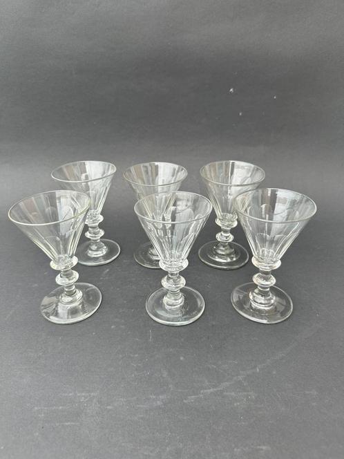 6 Antieke Rode Wijnglazen , Gemaakt tussen 1800 en 1840, Antiek en Kunst, Antiek | Glas en Kristal, Ophalen of Verzenden