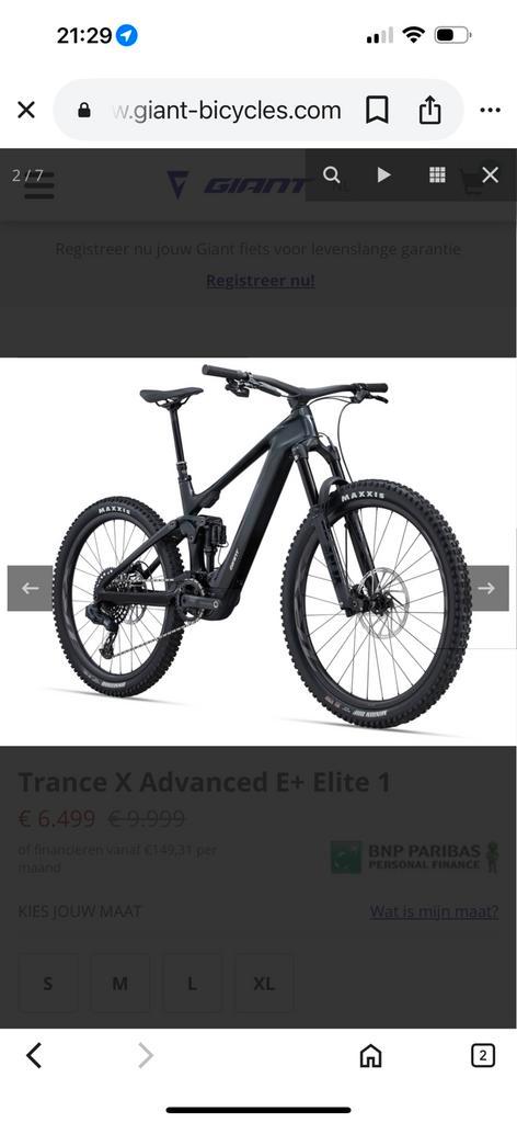 Giant Trance X Advanced E+ Elite1/ 25 km, Fietsen en Brommers, Elektrische fietsen, Zo goed als nieuw, Overige merken, 50 km per accu of meer