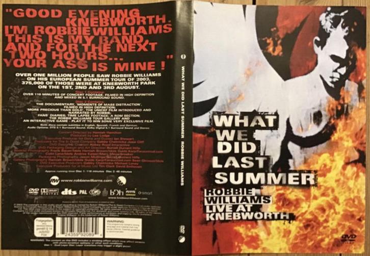 Robbie Williams - What We Did Last Summer Live At Knebworth, Cd's en Dvd's, Dvd's | Muziek en Concerten, Zo goed als nieuw, Muziek en Concerten