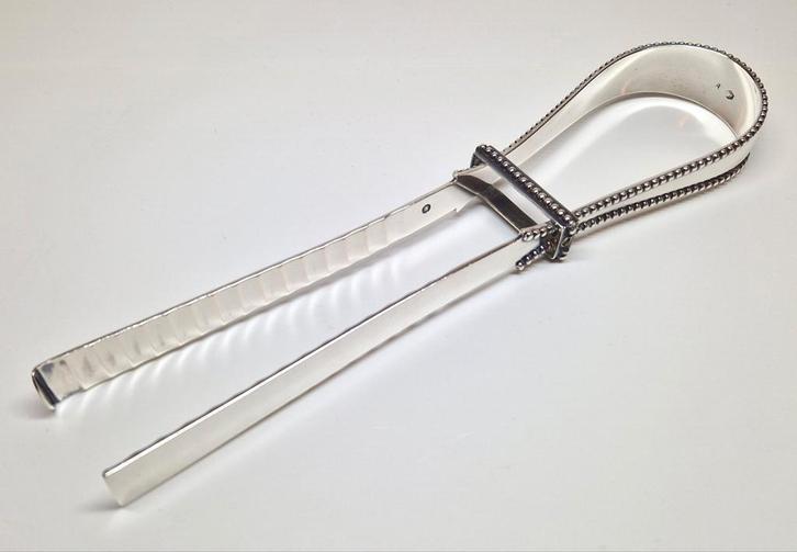 Zilveren aspergetang J.M. van Kempen, Voorschoten 1896., Antiek en Kunst, Antiek | Goud en Zilver, Zilver, Ophalen of Verzenden