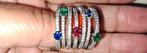 Gouden ring, 14 karaat witgoud met diamanten, Sieraden, Tassen en Uiterlijk, Ringen, Wit, Ophalen of Verzenden, Zo goed als nieuw