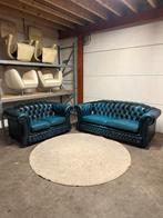 Jeans blauwe chesterfield bankstel set 3+2 zits chesterfield, Huis en Inrichting, 2871SK, Klassieke, Mariansoliak8@gmail.com, Ophalen of Verzenden