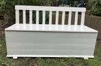 Brocante wit bankje - opbergbankje - bankje met klep, Huis en Inrichting, Ophalen, Gebruikt, Nvt, Nvt