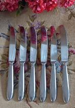 Set van 6 vintage dessertmessen, Gero, Puntfilet, gekarteld, Ophalen of Verzenden