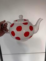 Theepot wit met rode stippen., Ophalen, Zo goed als nieuw