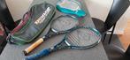 Twee gebruikte tennis rackets, met hoezen en een rackets., Sport en Fitness, Tennis, Gebruikt, Ophalen