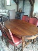 Eiken eettafel eethoek stoelen inrichten ovaal hout, Gebruikt, 200 cm of meer, Ophalen of Verzenden, Vijf personen of meer