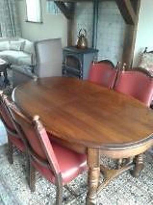 Eiken eettafel eethoek stoelen inrichten ovaal hout, Huis en Inrichting, Tafels | Eettafels, Gebruikt, 200 cm of meer, Vijf personen of meer