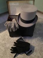* Antieke hoge hoed en handschoenen (in doos), Antiek en Kunst, Ophalen of Verzenden
