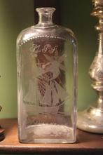 Antieke zweedse fles antiek zweeds glas 19e eeuw geetst, Antiek en Kunst, Antiek | Glas en Kristal, Ophalen of Verzenden