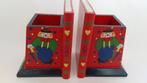 Set van twee houten boekensteuntjes met clowntjes, Ophalen of Verzenden, Gebruikt