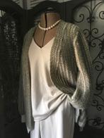 HEARTKISS’ GEBREID VEST IN OLIJF-OFF WHITE  MAAT L-XL NIEUW, Overige kleuren, Verzenden, Maat 42/44 (L), Nieuw