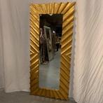 Stoere Spiegel – houten lijst Goud - 180 x 80 cm -TTM Wonen, Nieuw, 75 tot 100 cm, 150 tot 200 cm, Rechthoekig