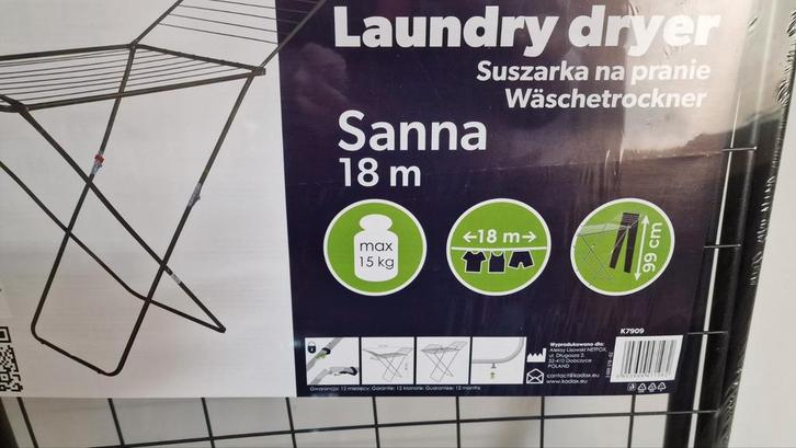 Kadax Droogrek - 18m - Antraciet - Inklapbaar, Tuin en Terras, Droogmolens en Wasrekken, Nieuw, Wasrek, Ophalen of Verzenden