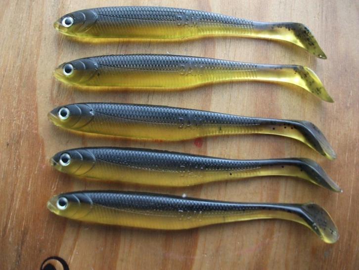 5 stuks DAM Effzett Longhorn kunstaas shads / roofvis shads, Watersport en Boten, Hengelsport | Roofvissen, Nieuw, Overige typen