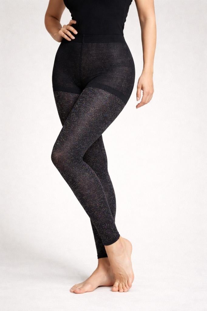 Partij zwarte 50 denier panty's met multi kleur lurex, NHP International, Sales@nhp-international.com, Zwart, Ophalen of Verzenden