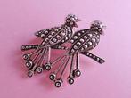 jwg Vintage 50s markasiet Art Deco st vogel broche zilver kl, Verzenden, Overige materialen, Broche
