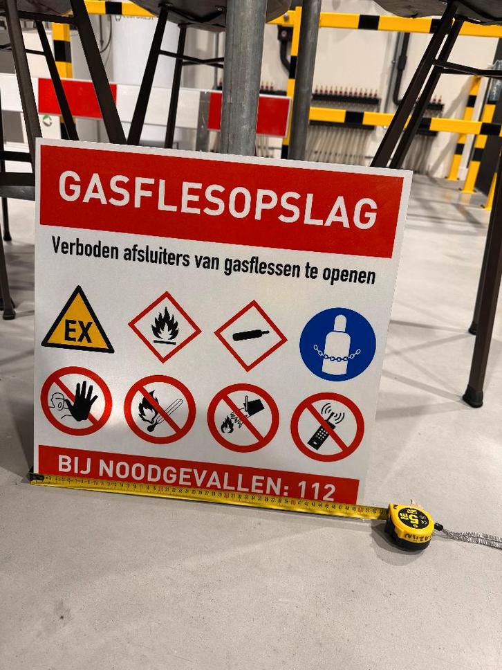 Veiligheidsbord - Gasflesopslag - reflecterend, Auto diversen, Overige Auto diversen, Ophalen of Verzenden